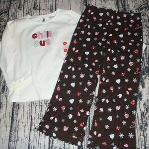 Gymboree Winter Snowflake 3T Top Print Pants Outfit NWT